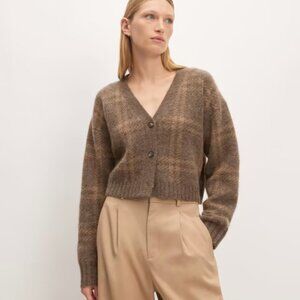 Everlane Alpaca V-Neck Cropped Cardigan